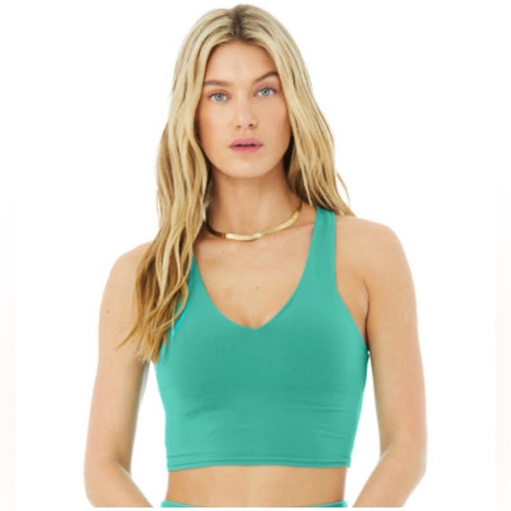 Alo Airbrush Real Bra Tank; Color: Ocean Teal